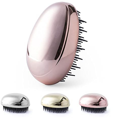 CEZARO - Brosse à cheveux ronde démêlante rose : système anti-enchevêtrement | Femme, homme, enfant (Tramux rose)