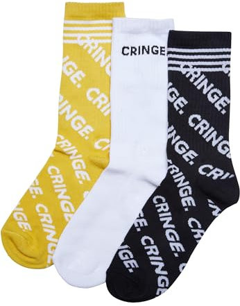 Mister Tee Unisex Socken Cringe Socks 3-Pack black/white/yellow 35-38