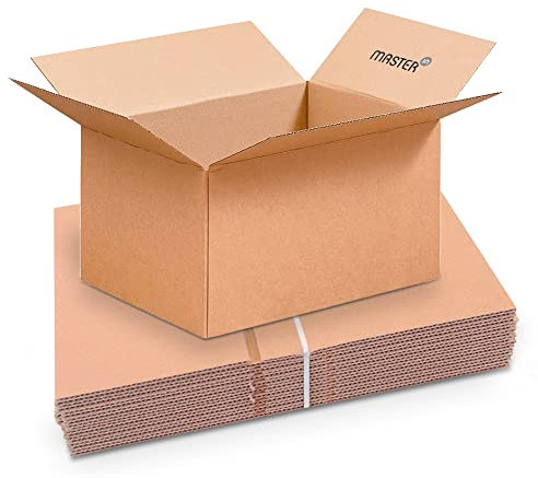 Master'in – Caja de cartón simple surco – marrón, 430 x 310 x 250 mm, 20 cajas