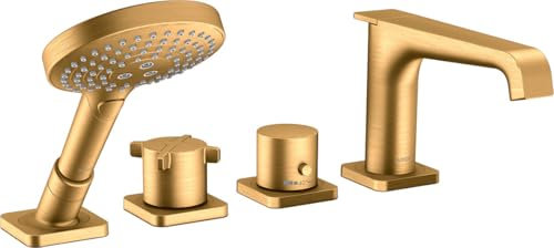 hansgrohe Axor Citterio E 4-Loch Wannenrandarmatur mit Thermostat, Farbe: Brushed Gold Optic