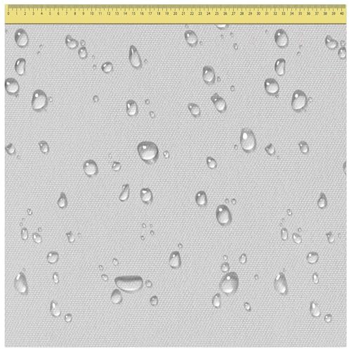 DreamRoots Segeltuch Wasserdicht - Polsterstoff Meterware 160 cm breit - Wasserabweisender Stoff 220 g/m2 600D - Markisenstoff Wasserdicht Meterware Blassgrau 2M