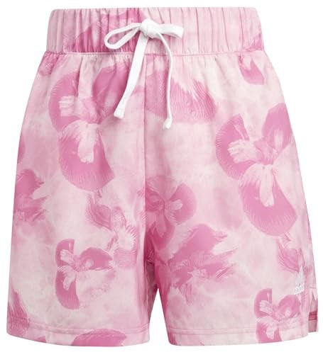 adidas Donna Floral Graphic Woven Shorts, off White/Bliss Pink/Pulse Magenta, M