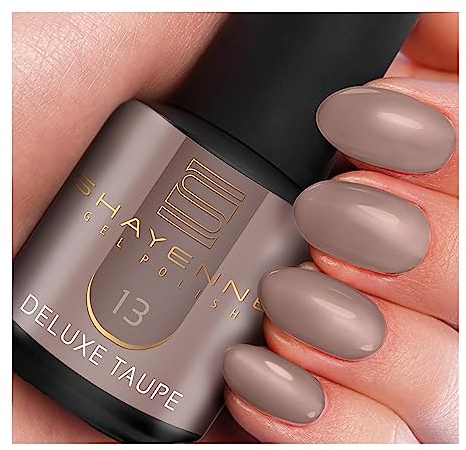 SHAYENNE UV Gel Nagellack - 13 Deluxe Taupe Beige Braun 15 ml - Langanhaltend, Kratzfest & Hochglänzend - Profi-Qualität - LED kompatibel - Perfekt für Zuhause & Studio - Made in Germany