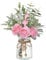 VIERENA Artificial Flowers with Vase, Silk Artificial Roses, Eucalyptus Flower Arrangement Home Office Farmhouse Bathroom Dining Table Coffee Table Decoration (Pink)