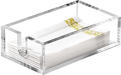 Acrylic Napkin Holder - Clear Thicker Guest Towel Holder Tray for Bathroom Kitchen Dining Room, Disposable Paper Hand Towels?0.2in Thickness?