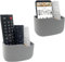 Adhesive Remote Control Holder 2 Pack Wall Mount Media Player Controller Holder Universal TV Remote Organizer Caddy Box Tray Hollow Bottom Easy Phone Charging Home Office Desk Nightstand,Grey