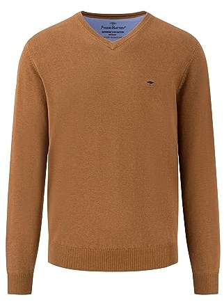 FYNCH-HATTON Strickpullover mit V-Ausschnitt Walnut Brown/M