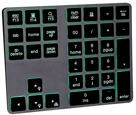 Gsrimgratoe 1 PZ -Illuminazione Bluetooth Digitale RGB Ricaricabile 34 in Alluminio Numpad per PC Portatile