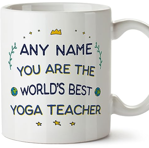 Mugffins Tassen Personalisierten für YOGA-LEHRERIN - Auf Englisch - World's Best - 11 oz / 330 ml - Individuell Anpassbar Geschenk Mitarbeiter