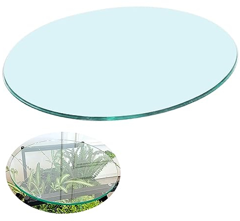 SAGIDAR Vidrio Templado, para Mesa De Centro, para Mesa De Comedor De Cristal, Tapa De Cristal para Mesa De Comedor, Mesa Redonda De Vidrio Templado Transparente 40CM 50CM 65CM 80CM 90CM