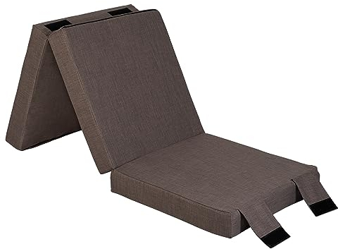 Loft 25 Klappmatratze mit FaserFüllung | Gästematratze | 3-teilige Faltmatratze, Matratze, Klappbar, Faltbare Kamping Bett | Bequemer Futon Sofa Bett mit Tragegriff (Schiefer)