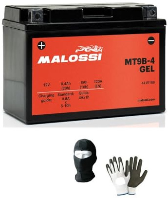 COMPATIBILE CON YAMAHA YZF R6 S 600 da anno 2006 al 2006 BATTERIA YB9B-BS MALOSSI MT9B-4 IN GEL FORNITA PRONTA E CARICA PER L'UTILIZZO BATTERIE 8 AH AMPERE 12 VOLT 150X68X105MM