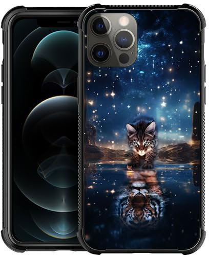 DJSOK Case Compatible with iPhone 11 Pro Max,H Brave Cat Tiger Star with Four Corners Shockproof Protection Soft TPU Bumper and Hard PC Pattern Back Case for iPhone 11 Pro Max