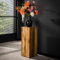 RINGO-Living Teakholz Pflanzen Tisch Zola Beistelltisch 85cm, Industrial Pflanzen Hocker, Blumentopf Ständer für Wohnzimmer, Pflanztisch Holz, Pflanzenständer Säule, Blumenständer Massivholz Echtholz