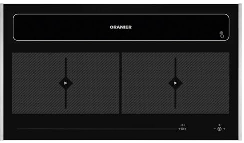 Oranier Flächeninduktion KFL 2094 mit Abluft & Umluft Kochfeldabzug 90 cm - großes Induktionskochfeld inklusive Kochfeld-Seitenleisten aus Edelstahl
