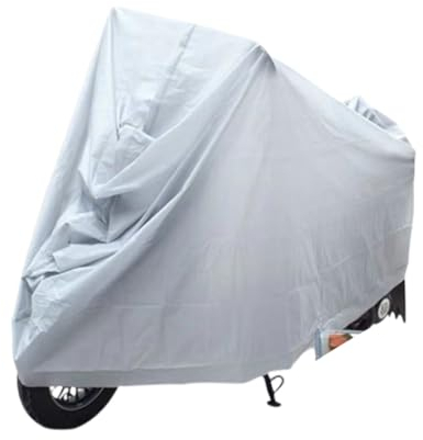 Wasserdicht Motorrad Abdeckplane, Motorradabdeckung, Abdeckung für Motor Moped Roller, Fahrradabdeckung Wasserdicht, Fahrrad Regenschutz, Anti-Staub UV Abdeckung Winterfest, grau, 130 * 230CM