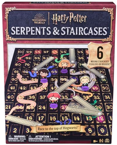 Spin Master Games, Wizarding World of Harry Potter Serpents & Staircases Classic Game, Harry Potter Game for Muggles, for Kids & Family, 1-4 Players, for Ages 5 & Up