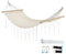 Fleau Goods Luxus Hängematte mit Spreizstab - Zierliche Fransen - 100% Baumwolle - Komfortabel - Inklusive Aufhängematerial & Tragetasche - 100 x 200cm