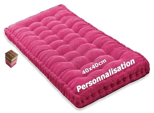 Matelas de Sol capitonné ou Coussin pour Banc de Jardin 1/2/3 Places, Banquette et Chaise Longue Palette, 170 cm, 180 cm, Coussin pour Banc 150 cm Exterieur Interieur sur Mesure(Rose Red 1d,190x55 cm