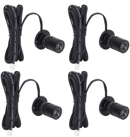 Acouto LED-Display-Strahler, dimmbar, USB-Mini-Strahler für Schmuck, Vitrinen, USB-betriebener Mini-Strahler für Sammlerstücke, Eingangsbereich, Innen-Displays, Schwarz , Warm Light, Minimalistisch