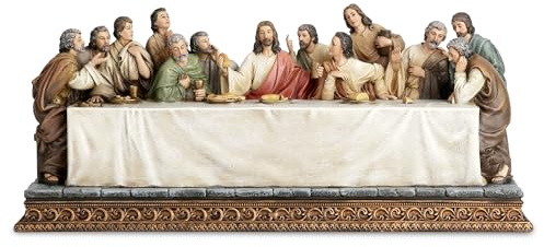 BC katholische Statue Das letzte Abendmahl, inspiriert von Leonardo da Vinci, 31 cm, bunt, inspirierendes Geschenk, Heimdekoration, Renaissance-Skulptur, handbemalt von Buildclassic