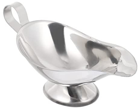 TOPBATHY Salsera de Acero Inoxidable con Mango Ergonómico Sirve Salsas Frías Y Calientes Aderezos Caldo para Restaurantes de Comida Occidental