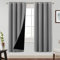 BellaHills 100% Verdunkelungsvorhang vorhänge 2er Set Blickdichte Vorhang für Schlafzimmer Gardinen Taubengrau Blackout Curtains for Bedroom, H 214 x B 132 cm
