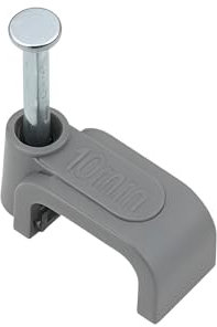 REULIN 100+ Pack of 2.5 mm 5X10 T&E Cable Clips for Outdoor and Indoor Use, Wire Management Clips (Grey, 2.5mm - T&E)