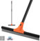 Floor Squeegee Heavy Duty, 17 Inch Large Floor Squeegee Broom with 60 Inch Long Handle, Floor Scraper Rubber Broom for Garage, Tile, Deck, Bathroom,Outdoor,Window, Glass