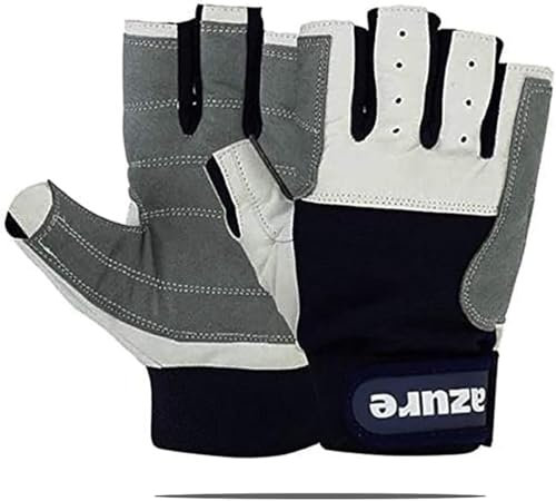 Premium Quality Strong AMARA Navy Blue Sailing Enforced Palm Breathable Best Gloves Skiing Riding Running Hiking Fishing Sailing Indoor-Outdoor C/F (XSmall)