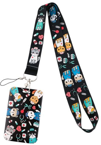 WUSJCOF Porta Badge da Collo, Portabadge Collo Retrattile per Carta Identificativo Verticale per Ufficio e Scuola, Portabadge