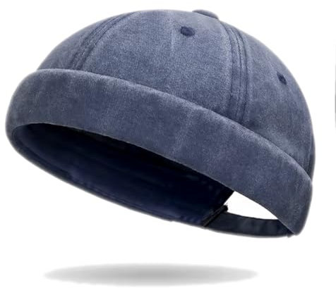 Van Der Rich ® - Cap Reiner Baumwoll Hat Docker Verwaschen Verstellbare Kappe - Herren (Marine)