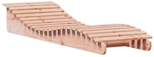 Gecheer Lettino da Sole, Sdraio in Legno Massello di Douglas Naturale, 205x60x31,5 cm, Design a Doghe, Comodo e Robusto per Giardino e Piscina