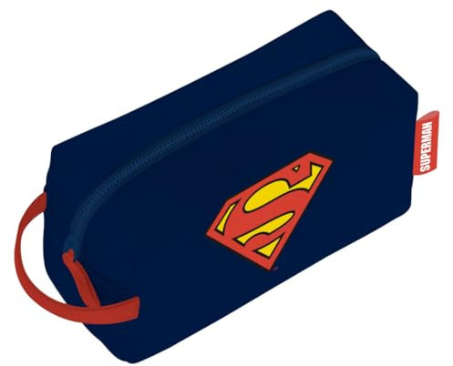 ARDITEX, Trousse de Toilette Superman, Imperméable avec Fermeture à Glissière, Idéal pour l’École, Voyage Accessoires ou Les Petites Affaires, 100% PU, 3 x 22 x 8 cm
