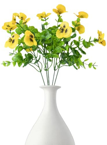 Fiori artificiali del viole del pensiero, piante finte resistenti ai raggi UV, verde realistico per esterni, decorazione da giardino per cortile, portico, porta d'ingresso, scatola per finestre