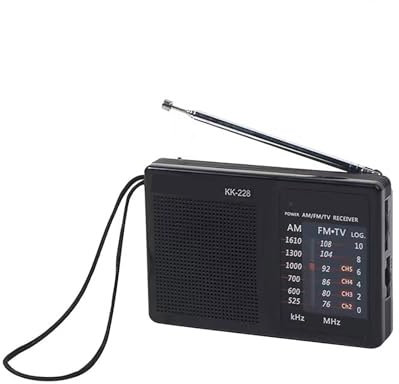 Radio Portable KK228 FM/AM - Poste Radio à Piles, Radios Vintage à Tuning Manuel, Stéréo Monophonique, Design Compact avec Antenne Télescopique, Écoutez n'importe Où