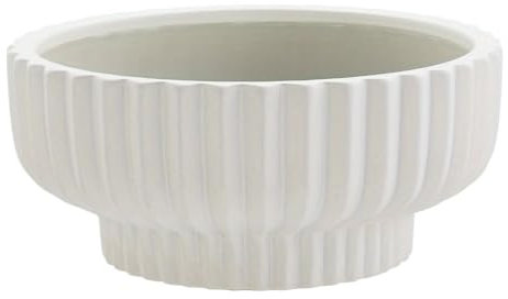 UBOHUZ Keramischer Blumentopf Runder 12-Zoll-Keramik-Pflanztopf for Grünpflanzen, Farne, Kakteen im Freien auf Terrassen, Veranden, Balkonen