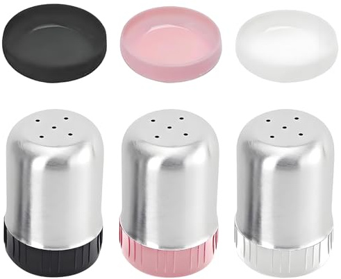 3 Stück Mini Salzstreuer,Salzstreuer Klein,Salz Edelstahl für Gewürzstreuer,Kleine Und Pfefferstreuer Shakers,Eier aus Deckel,Camping Gewürzflaschen Verschließbar Shaker