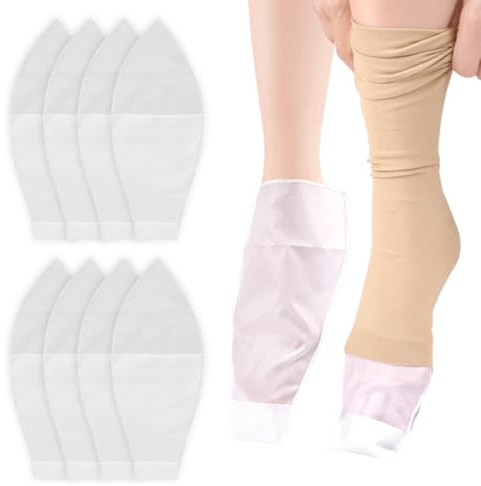 8 Stück Offene Zehen Kompressionssocken Fußgleiter Anziehhilfe für KompressionsstrüMpfe für ältere Menschen Behinderte&Schwangere Ausziehen Socken anziehhilfe für kompressionsstrümpfe
