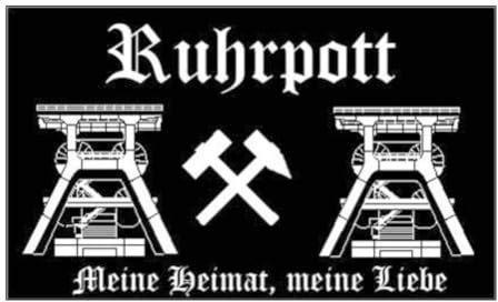 Fahne Ruhrpott - Meine Heimat, meine Liebe, 150x250 cm, mit Ösen
