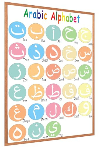 YIYEE Arabisches Alphabet-Poster für Kinder, laminiert, 420 mm x 600 mm, Lernplakate mit arabischen Buchstaben für Kleinkinder, Klassenzimmer, Homeschooling, Schulbedarf