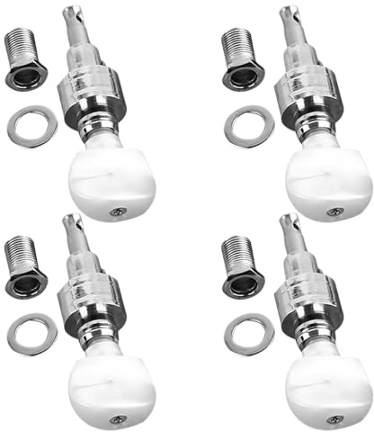 MAGICLULU 4 Stück Banjo Mechaniken mit Stimmwirbeln Schlüssel und Buchsen Metallgehäuse Banjo Zubehör für Stabile Stimmung und Einfache Bedienung