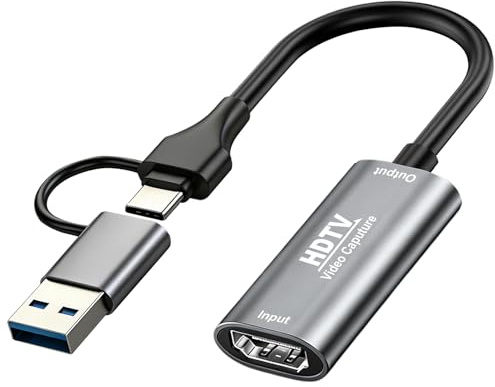 Solisara Video Capture Card, 4K HDMI to USB C Video Recording Card | 1080P@30Hz Video Audio Game Streaming Recording for Switch PS5 PS4 Xbox Quest 3 DSLR Camera TV Stick Laptop Tablet MacBook PC