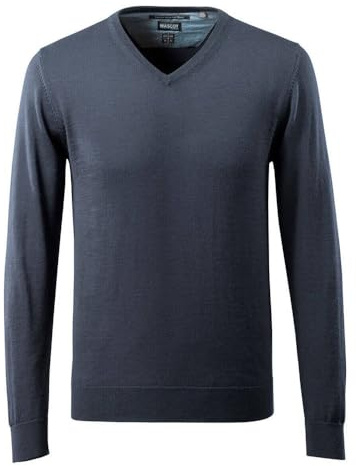 Mascot 50635-989-010 Frontline V-Neck Merino Wool Knitted Jumper, Size 4XL, Dark Navy