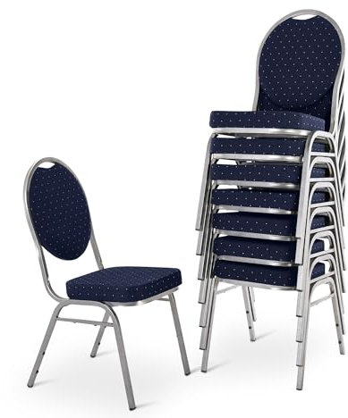 MACOShopde by MACO Möbel Raburg Stapelstuhl 8er Set David - stabil bis 150 kg in BLAU, Gewerbequalität + stapelbar für: Konferenz, Seminar, Wartezimmer, Bankett, Behörde, Schule/Uni & Gastro/Hotel