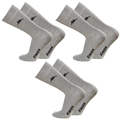 Kappa 3 Paia Calzino Corto in Filo di Scozia Unisex (39/41, grigio)
