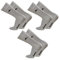 Kappa 3 Paia Calzino Corto in Filo di Scozia Unisex (39/41, grigio)