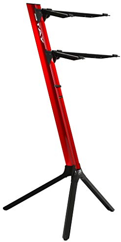 STAY - Slim 2 Tier Keyboard Stand with Curved Top Tier Arms - Red