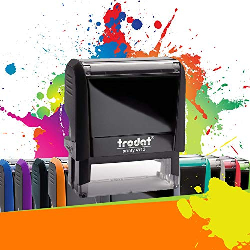 Trodat Printy 4912 - Professioneller Selbstfärbestempel mit 4 Zeilen zur Personalisierung – Textplatte 47 x 18 mm Inklusive (Schwarz)