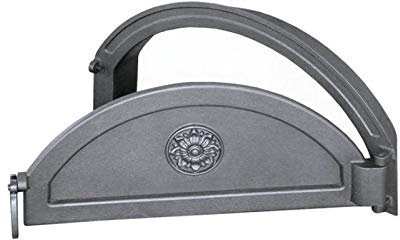 Arco de hierro fundido puerta de horno de pizza con cristal horno de pan, horno de piedra (sin termómetro H2213)